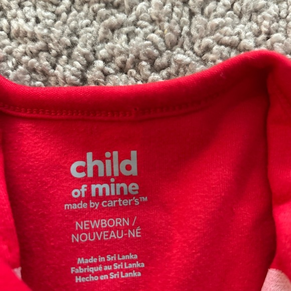 Carters Child of Mind Newborn Christmas Holiday One Piece Zip Up PJ’s NWOT - Picture 4 of 7